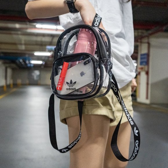 Adidas Transparent Mini Trefoil Backpack Black - Picture 4 of 16